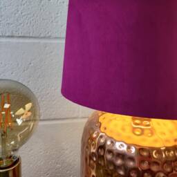 70cm Tall Plum Purple Velvet Slim Cone Lampshade - thumbnail 2