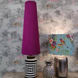70cm Tall Plum Purple Velvet Slim Cone Lampshade - thumbnail 3