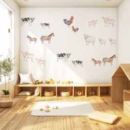 Farm Animal Wall Decals Nursery Stickers Farmyard Animals Peel & Stick Cow Pig Horse Sheep Decor - thumbnail 2