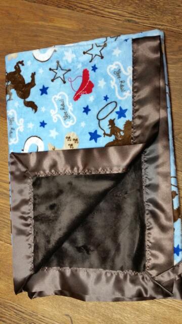 Western Blanket, Western Baby Blanket, Cowboy Minky Cowgirl Blanket