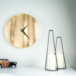 Wall Clock Golden Wave. Hand Gilded By Thin Yellow Metal Leaves. Not Gold - thumbnail 2