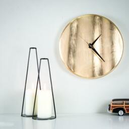 Wall Clock Golden Wave. Hand Gilded By Thin Yellow Metal Leaves. Not Gold - thumbnail 3