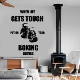 Wall Vinyl Decal Sport Boxing Quote Box Club Work Out Routine Bodybuilding Gym Modern Home Decor - #1217Dz - thumbnail 2