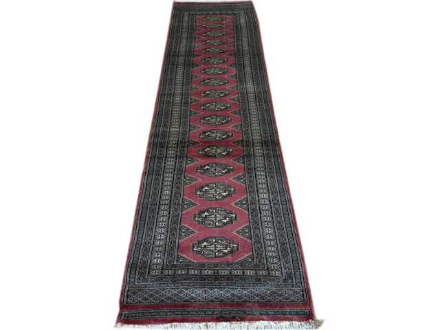 2.6x10 Pink Color Bokhara Rug - Runner Hallway Luxury Long Fine Quality Green Afghan - image 1