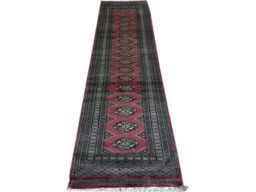 2.6x10 Pink Color Bokhara Rug - Runner Hallway Luxury Long Fine Quality Green Afghan