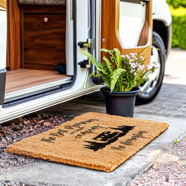 Custom Camping Doormat - Personalized Campsite Door Mat Welcome Decor Gifts For Family Camper Accessories - image 1