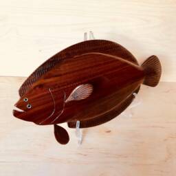 Walnut Flounder Wood Carving - thumbnail 2