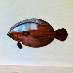 Walnut Flounder Wood Carving - thumbnail 3