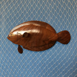 Walnut Flounder Wood Carving