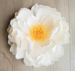 Giant White Peony - 50 cm Made Of Paper For Floral Decoration - thumbnail 1