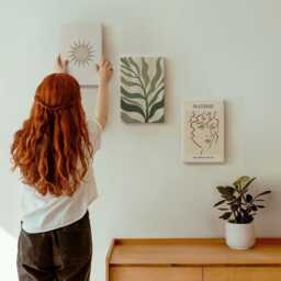 Canvas Set Of 3 - Plant Patterns & Lines in Muted Colors, Green Large Wall Art, Artwork Decor - thumbnail 3