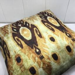 Silk Ikat Pillow Cover 24x24 - Handwoven Accent Cushion Gift For Wife - thumbnail 4