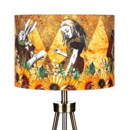 Lampshade Alice in Wonderland Autumn Orange Brown Velvet - Drum Lamp Shade 20cm 25cm 30cm 35cm 40cm 45cm Table Lamp Shade, Ceiling, Pendant