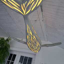 Whale Led Ceiling Chandelier - Sculptural Ocean Statement Light - thumbnail 3