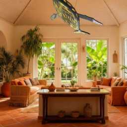 Whale Led Ceiling Chandelier - Sculptural Ocean Statement Light - thumbnail 2