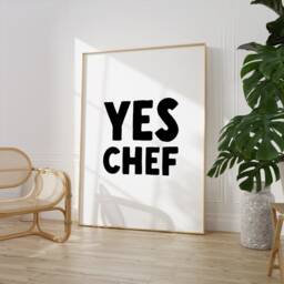 Yes Chef Print - Kitchen Natural & Black Wall Art The Bear Tv Show - thumbnail 2