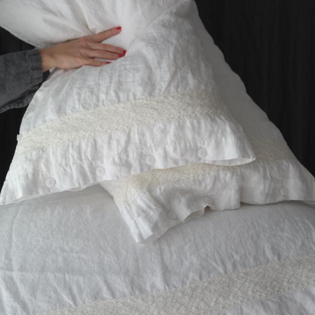 Linen Pillowcase With French Lace. Standard, Queen, King, Euro Sham, Body Pillow Size . Softened & Stonewashed. Made By Mooshop.35 - image 1