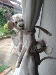 Curtain Tie Backs Monkeys Crochet Monkey Nursery Baby Bedroom Curtains Tiebacks Decoration Newborn New Parent Gift