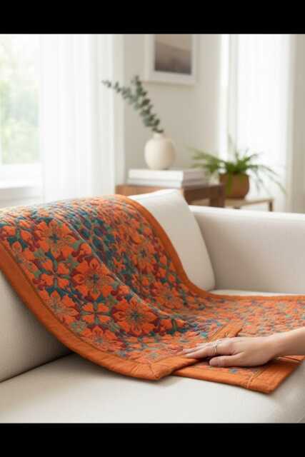 Luxurious Botanical Throw Blanket Boho Sofa/Bedspread Decor Gift Floral For & Bed, Modern Home D??cor Accent - image 1