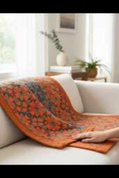 Luxurious Botanical Throw Blanket Boho Sofa/Bedspread Decor Gift Floral For & Bed, Modern Home D??cor Accent