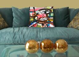 Decorative Pillow Cover, Throw Pillow, Accent Black Art, African American Mother's Day Gift - thumbnail 1