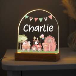 Personalised Led Farm Animal Lamp, Kids Night Light Gift, Animals Light, Birthday Gifts For Kids, Bedroom Nursery Table - thumbnail 3