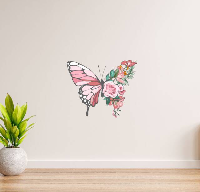 Butterfly Wall Sticker - Flower Stickers & Art Decals For Walls Thevinylcreations - image 1