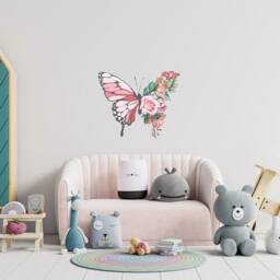 Butterfly Wall Sticker - Flower Stickers & Art Decals For Walls Thevinylcreations - thumbnail 2