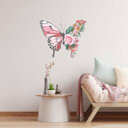 Butterfly Wall Sticker - Flower Stickers & Art Decals For Walls Thevinylcreations - thumbnail 3