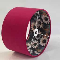 Handmade By Order Hot Pink & Abstract Art Blossom Floral Pattern Drum Lamp Shade Pendant Light All Shapes Sizes Available - thumbnail 3