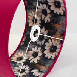 Handmade By Order Hot Pink & Abstract Art Blossom Floral Pattern Drum Lamp Shade Pendant Light All Shapes Sizes Available - thumbnail 2
