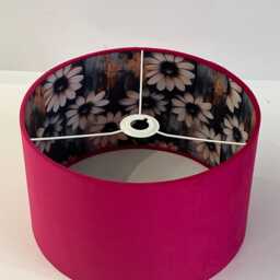 Handmade By Order Hot Pink & Abstract Art Blossom Floral Pattern Drum Lamp Shade Pendant Light All Shapes Sizes Available - thumbnail 4
