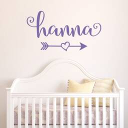Fancy Name Decal, Heart Wall Gold Arrow Vinyl Decal Nursery, Decals, Personalized Girl Decals - thumbnail 3