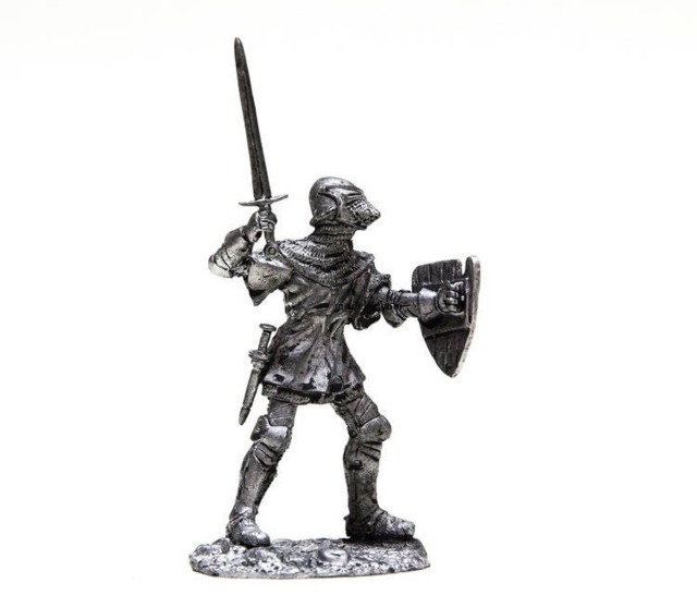 Tin 54mm French Knight With Sword 14Th Century Metal Castings Miniature - image 1