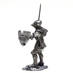 Tin 54mm French Knight With Sword 14Th Century Metal Castings Miniature - thumbnail 4