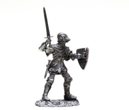 Tin 54mm French Knight With Sword 14Th Century Metal Castings Miniature - thumbnail 1