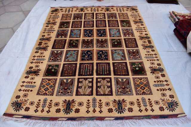 5??7Ft Handwoven Afghan Wool Rug- Geometric Chob Design - Boho Bedroom Rug - image 1