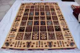 5??7Ft Handwoven Afghan Wool Rug- Geometric Chob Design - Boho Bedroom Rug - thumbnail 1