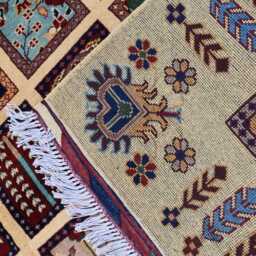 5??7Ft Handwoven Afghan Wool Rug- Geometric Chob Design - Boho Bedroom Rug - thumbnail 4