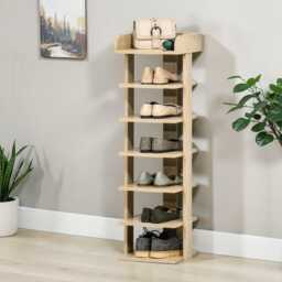 Shoe Rack 7 Tier Slim Wooden Organizer For Entryway, Bedroom & Living Room - thumbnail 2