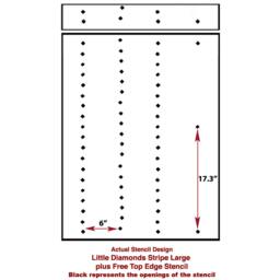 Little Diamond Stripe Allover - Large Scale Better Than Decals Reusable Wall Stencil - thumbnail 4