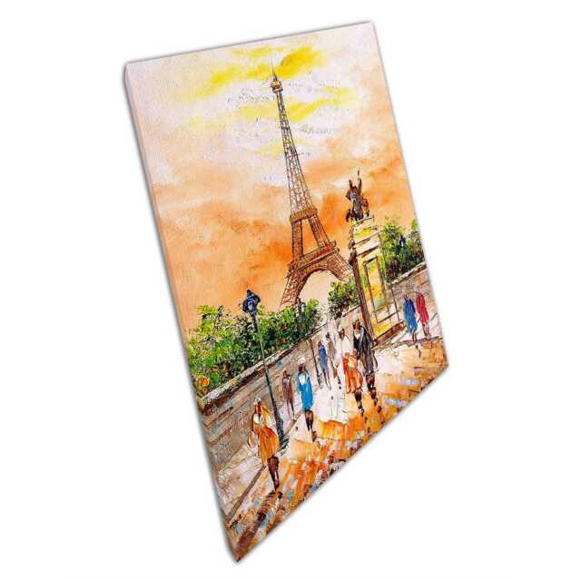 Eiffel Tower Oil Painting Parisian Landscape Canvas Wall Art For Home & Office Decor - image 1