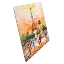 Eiffel Tower Oil Painting Parisian Landscape Canvas Wall Art For Home & Office Decor - thumbnail 1