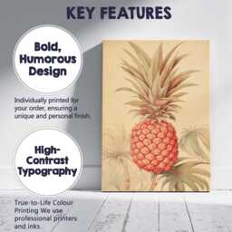 Elegant Tropical Pineapple Botanical Illustration Canvas Wall Art Print Decor Picture Ready To Hang - thumbnail 2