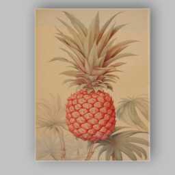 Elegant Tropical Pineapple Botanical Illustration Canvas Wall Art Print Decor Picture Ready To Hang - thumbnail 1