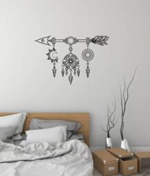 Dream Catcher Vinyl Wall Decal Dreamcatcher Arrow Ethnic Bedroom Style Stickers Mural - #2960Di - thumbnail 1