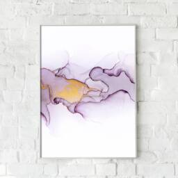 Purple & Gold Glitter Marble Abstract Art Print - thumbnail 4