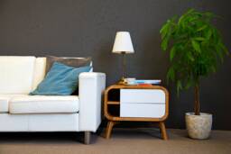 Wooden Side Table, Oak Bedside Nightstand, Night Stand With Two Soft Closing Drawers Wood Bedroom Storage, Console End Table - thumbnail 1