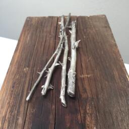 Silver Rose Stem Sculpture Symbol Of Enduring Love - Single By Ink Jewelry - thumbnail 2