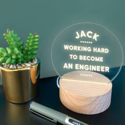 Personalised Mini Led Desk Lamp - Personalized For Students Unique Gifts For University 7 Light Colour Options - thumbnail 3